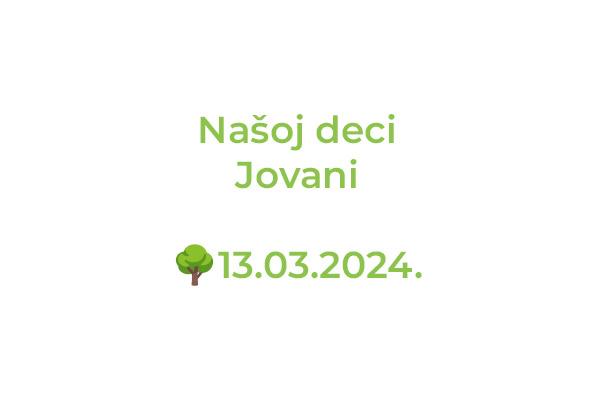 Tabla uz lipu: Našoj deci Jovani